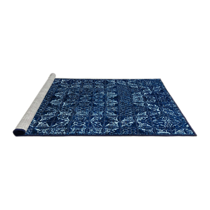 Sideview of Machine Washable Abstract MidnightBlue Rug, wshabs4507