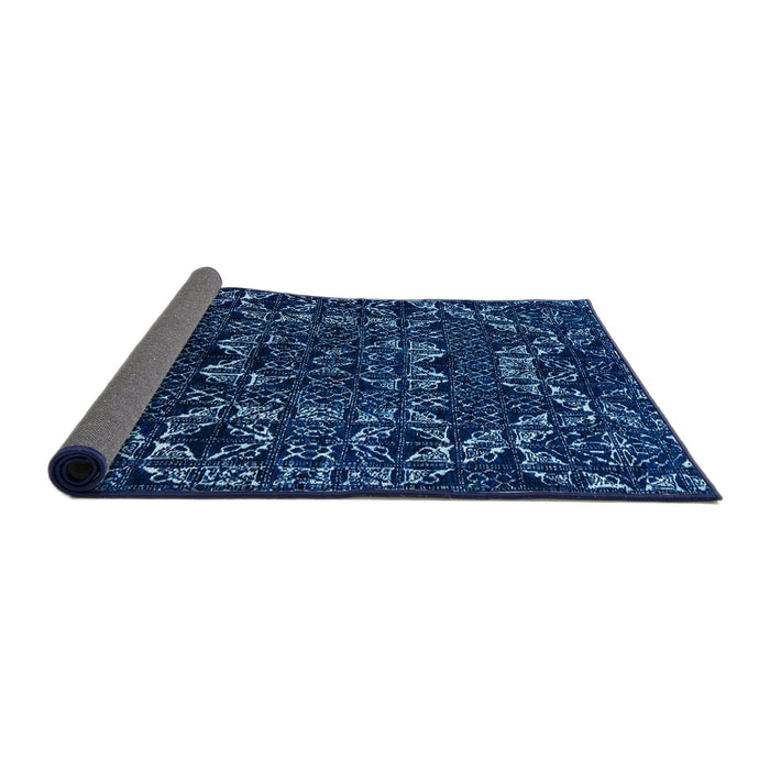 Sideview of Abstract MidBlue Modern Rug, abs4507
