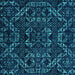 Square Abstract Turquoise Modern Rug, abs4507turq