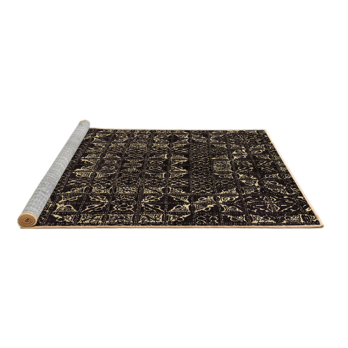 Sideview of Machine Washable Abstract Brown Modern Rug, wshabs4507brn