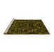 Sideview of Machine Washable Abstract Yellow Modern Rug, wshabs4507yw