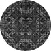 Round Abstract Gray Modern Rug, abs4507gry