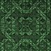 Square Abstract Emerald Green Modern Rug, abs4507emgrn