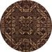 Round Abstract Orange Modern Rug, abs4507org