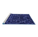 Sideview of Machine Washable Abstract Blue Modern Rug, wshabs4507blu