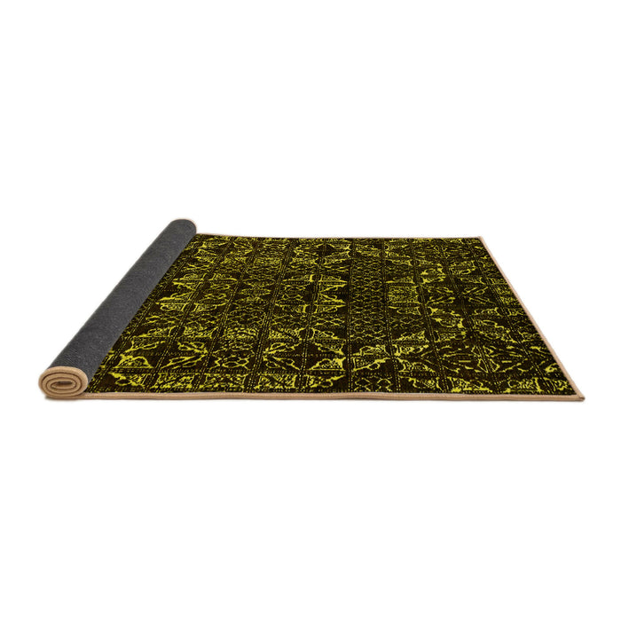 Sideview of Abstract Yellow Modern Rug, abs4507yw