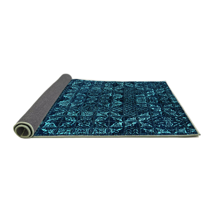 Sideview of Abstract Turquoise Modern Rug, abs4507turq