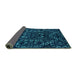 Sideview of Abstract Turquoise Modern Rug, abs4507turq