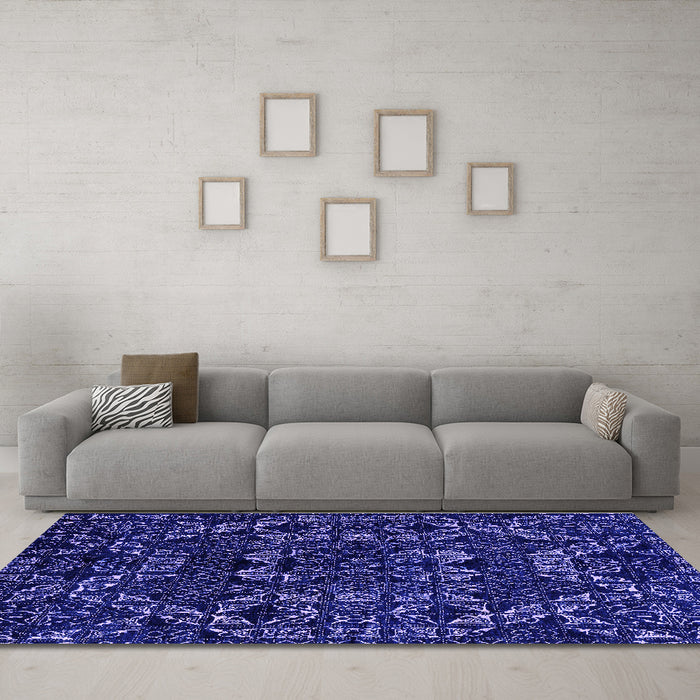 Machine Washable Abstract Purple Modern Area Rugs in a Living Room, wshabs4507pur