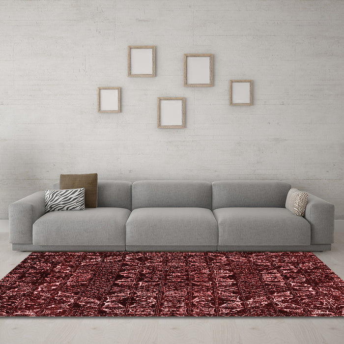 Modern Red Washable Rugs