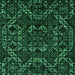 Square Abstract Green Modern Rug, abs4507grn