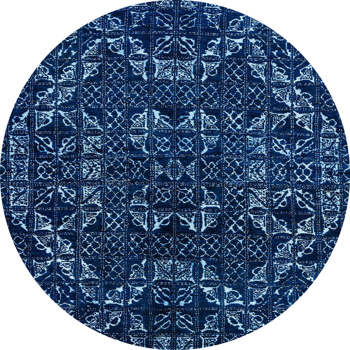 Round Abstract MidBlue Modern Rug, abs4507