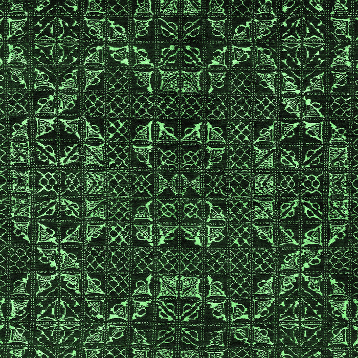 Square Machine Washable Abstract Emerald Green Modern Area Rugs, wshabs4507emgrn