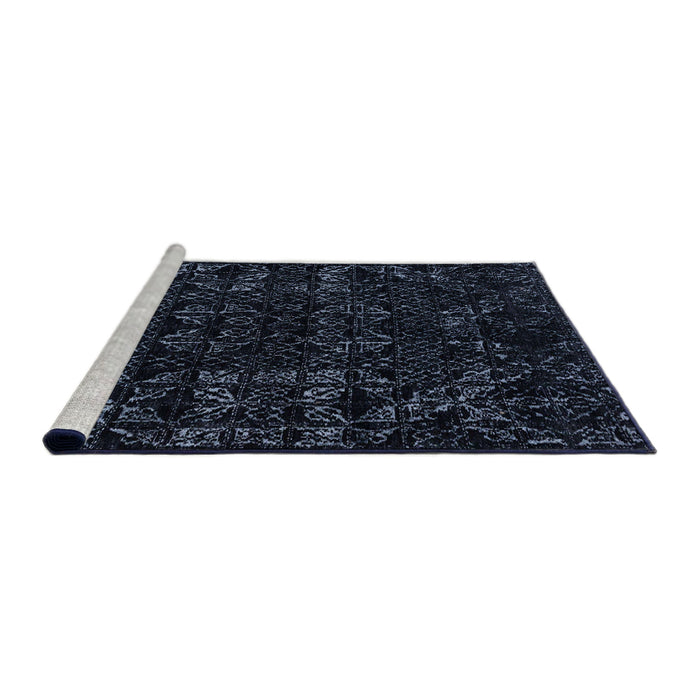 Sideview of Machine Washable Abstract Black Rug, wshabs4508