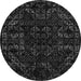 Round Abstract Gray Modern Rug, abs4508gry