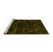 Sideview of Machine Washable Abstract Yellow Modern Rug, wshabs4508yw