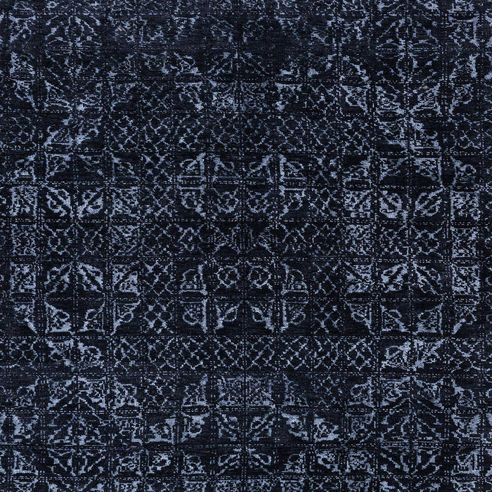 Square Abstract Black Modern Rug, abs4508