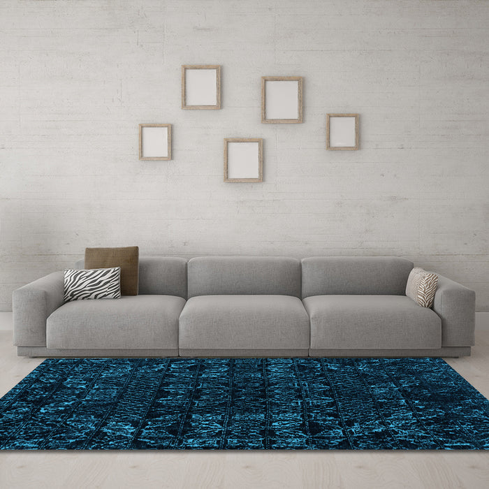 Machine Washable Abstract Light Blue Modern Rug in a Living Room, wshabs4508lblu