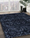 Abstract Black Modern Rug in Family Room, abs4508