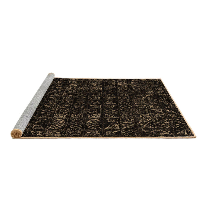 Sideview of Machine Washable Abstract Brown Modern Rug, wshabs4508brn