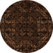 Round Abstract Orange Modern Rug, abs4508org