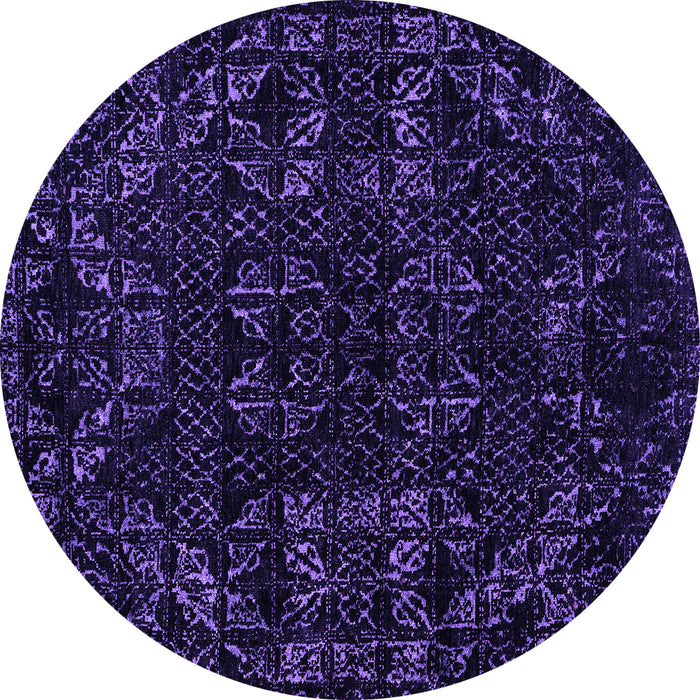 Round Machine Washable Abstract Purple Modern Area Rugs, wshabs4508pur