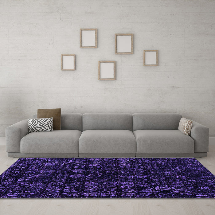 Machine Washable Abstract Purple Modern Area Rugs in a Living Room, wshabs4508pur