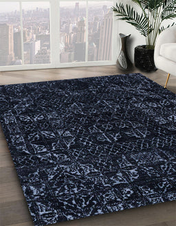 Machine Washable Abstract Black Rug in a Family Room, wshabs4508