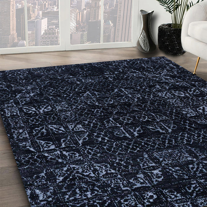 Machine Washable Abstract Black Rug in a Family Room, wshabs4508