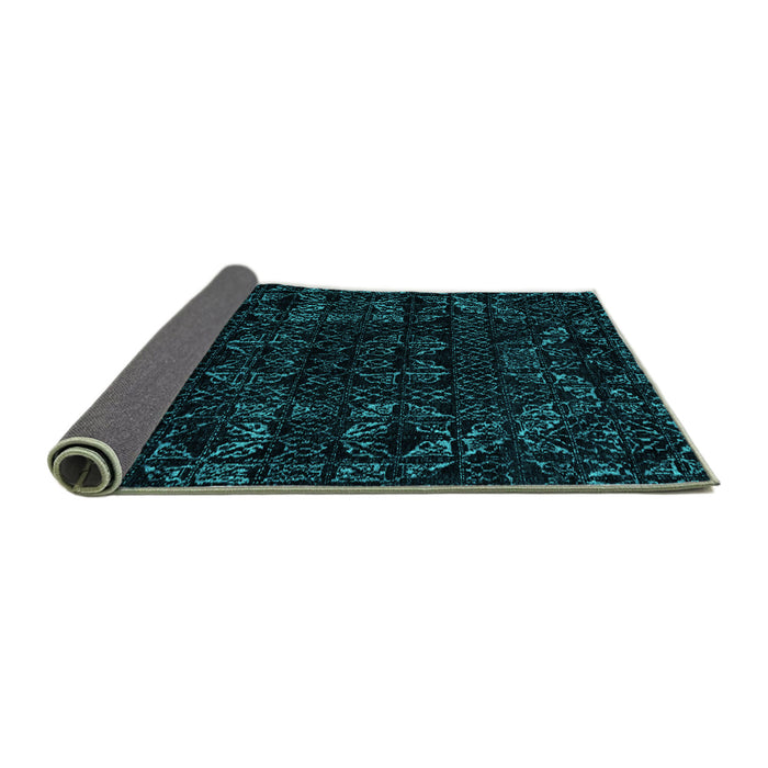 Sideview of Abstract Turquoise Modern Rug, abs4508turq