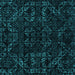 Square Machine Washable Abstract Turquoise Modern Area Rugs, wshabs4508turq