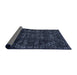 Sideview of Abstract Blue Modern Rug, abs4509