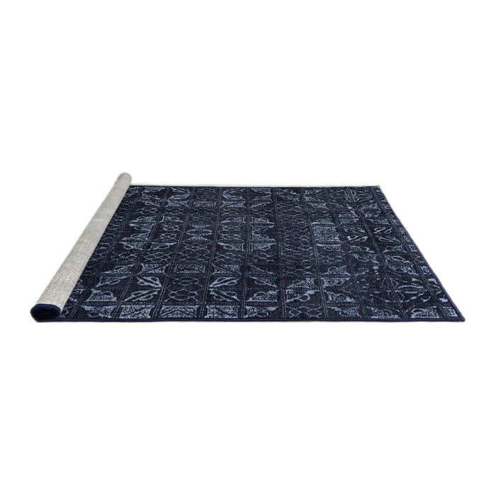 Sideview of Machine Washable Abstract Night Blue Rug, wshabs4509