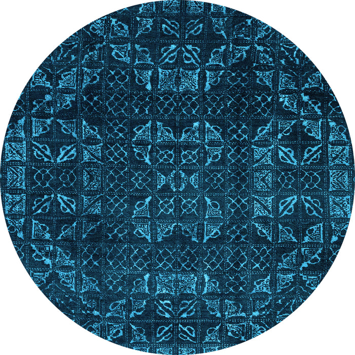 Round Machine Washable Abstract Light Blue Modern Rug, wshabs4509lblu