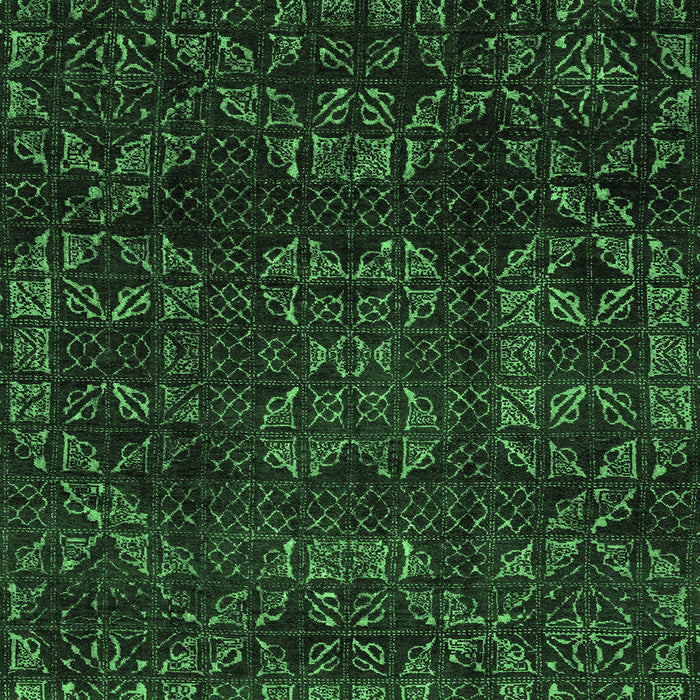 Square Abstract Emerald Green Modern Rug, abs4509emgrn