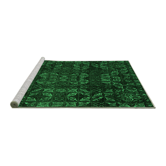 Sideview of Machine Washable Abstract Green Modern Area Rugs, wshabs4509grn