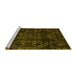 Sideview of Machine Washable Abstract Yellow Modern Rug, wshabs4509yw