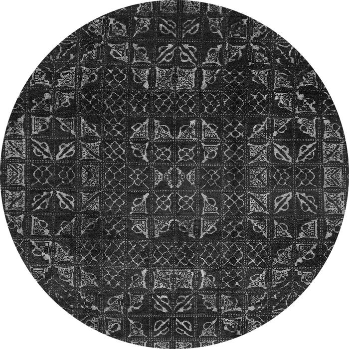 Round Abstract Gray Modern Rug, abs4509gry