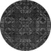 Round Abstract Gray Modern Rug, abs4509gry