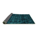 Sideview of Abstract Turquoise Modern Rug, abs4509turq