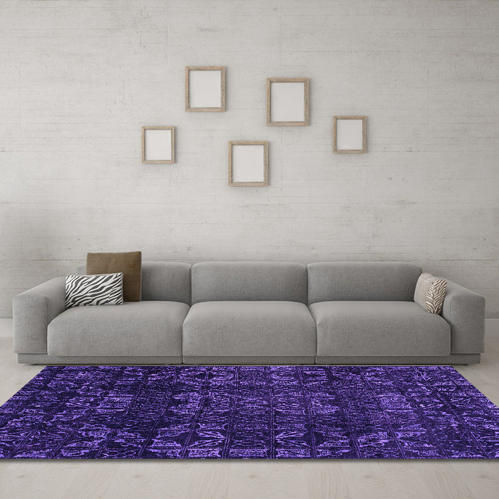 Machine Washable Abstract Purple Modern Area Rugs in a Living Room, wshabs4509pur