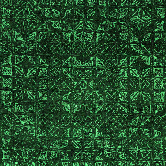 Square Machine Washable Abstract Green Modern Area Rugs, wshabs4509grn