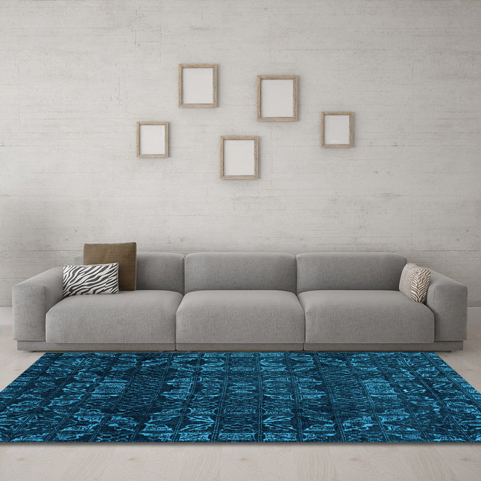 Machine Washable Abstract Light Blue Modern Rug in a Living Room, wshabs4509lblu