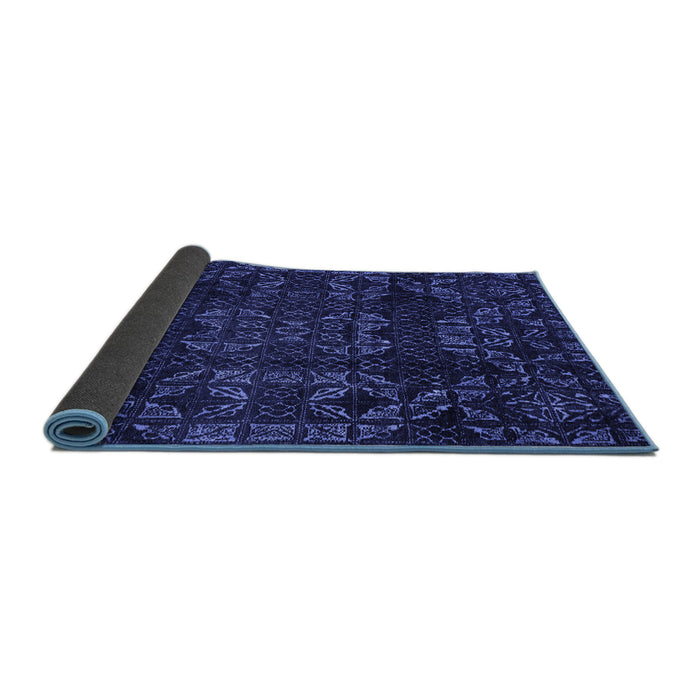 Sideview of Abstract Blue Modern Rug, abs4509blu