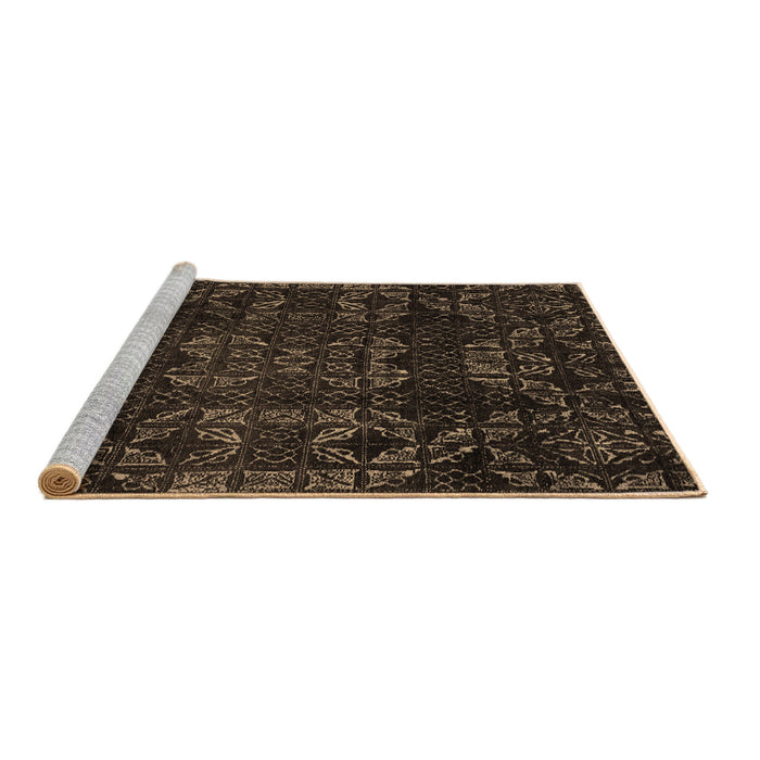 Sideview of Machine Washable Abstract Brown Modern Rug, wshabs4509brn