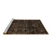 Sideview of Machine Washable Abstract Brown Modern Rug, wshabs4509brn