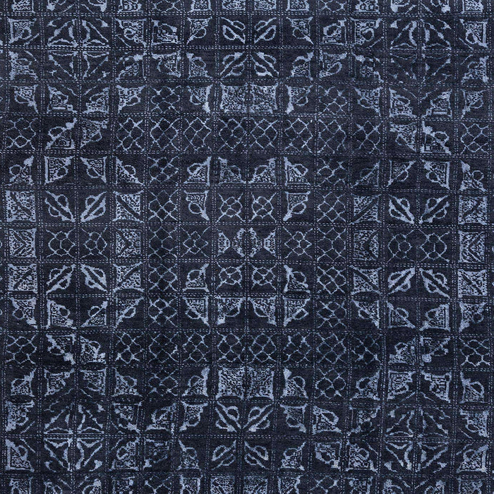 Square Abstract Blue Modern Rug, abs4509