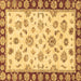 Square Machine Washable Oriental Brown Traditional Rug, wshabs450brn