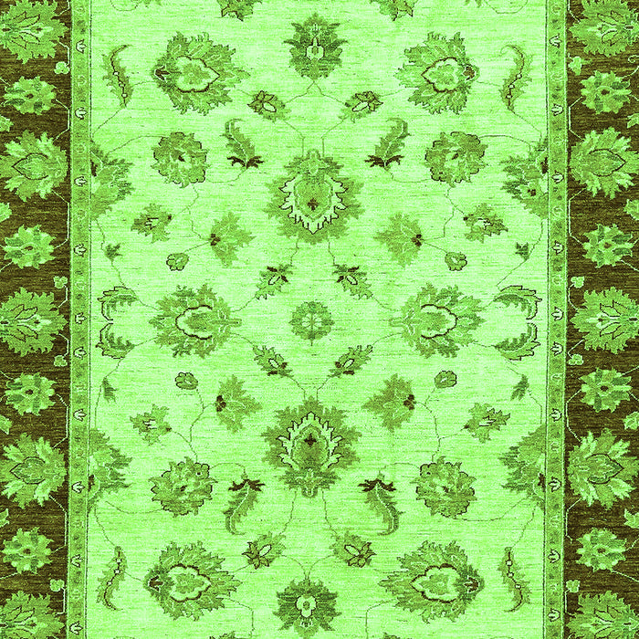 Machine Washable Oriental Green Traditional Area Rugs, wshabs450grn