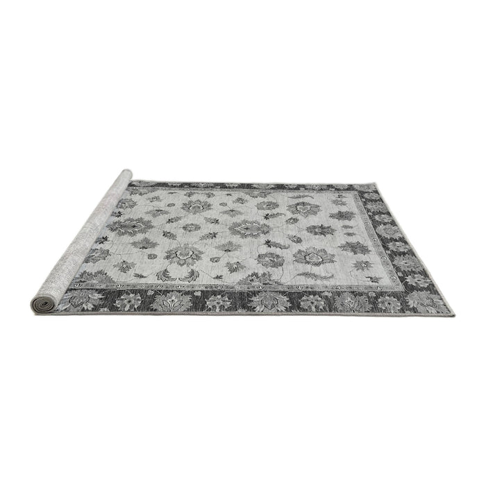 Sideview of Machine Washable Oriental Gray Traditional Rug, wshabs450gry